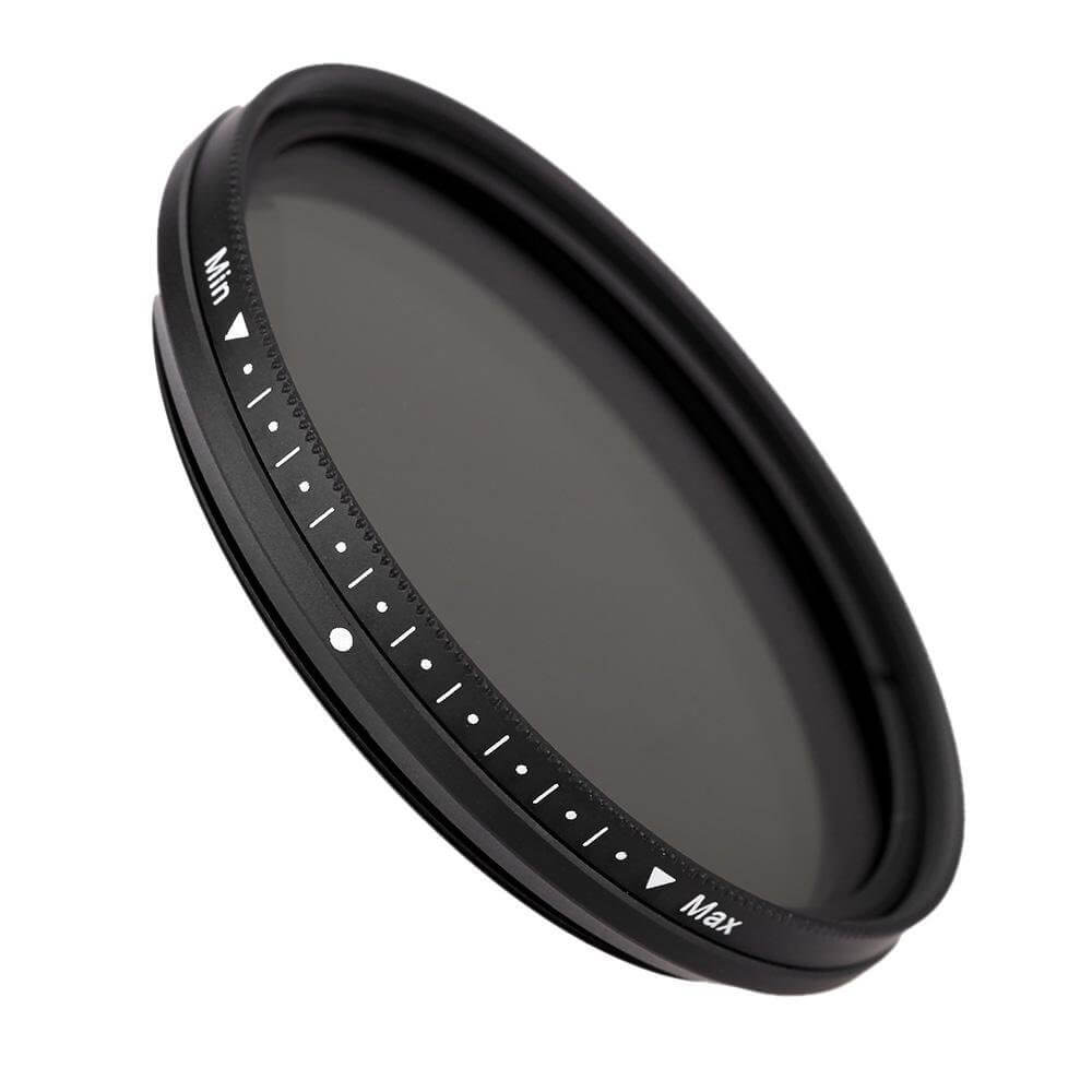 Filtro ND variable de 2.165 in, filtro de densidad neutra de vidrio óptico  ND2ND400 ajustable universal para Canon para Nikon para Sony para Olympus